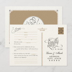 Tarjeta postal de boda RSVP Noche estrellada Adlib