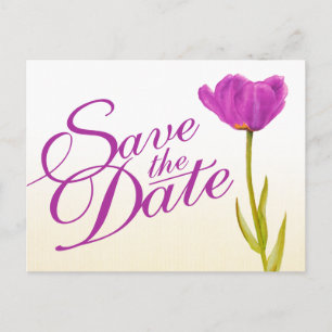 Tarjeta postal de boda 'Save the Date' con arte de
