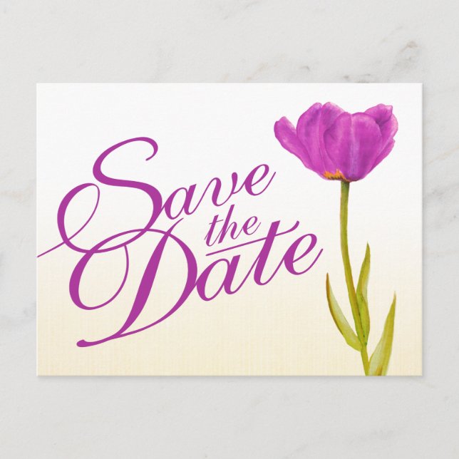 Tarjeta postal de boda 'Save the Date' con arte de (Anverso)