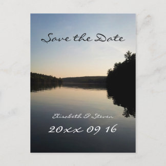 Tarjeta Postal de Boda Save the Date Lago al Atard