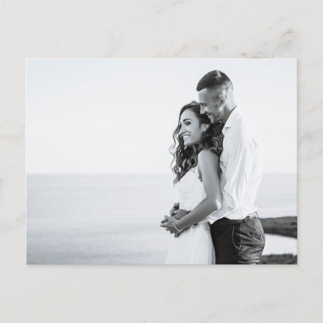 Tarjeta postal de boda Simple Thank You | Foto com (Anverso)