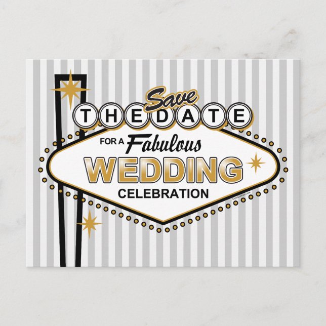 Tarjeta postal de bodas con ETS de Las Vegas (Anverso)