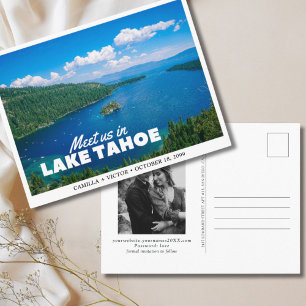 Tarjeta postal de bodas en el lago Tahoe