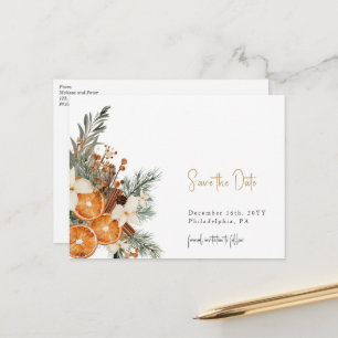 Tarjeta postal de Boho Navidad invierno para guard