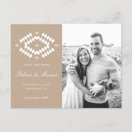Tarjeta postal de Boho Save the Date, Kraft