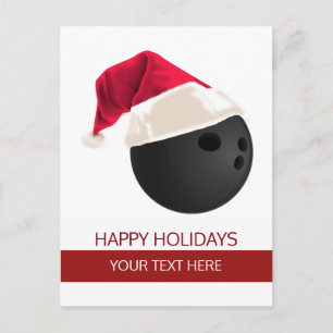 Tarjeta postal de bola de bolos de Navidad sombrer