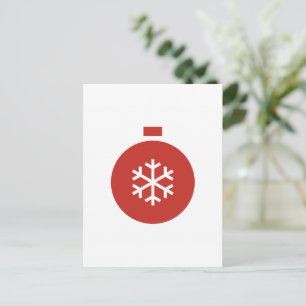 Tarjeta postal de bola de Navidad minimalista