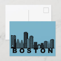 Tarjeta postal de Boston: Silueta icónica del hori