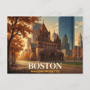 Tarjeta postal de Boston   Souvenir del horizonte 