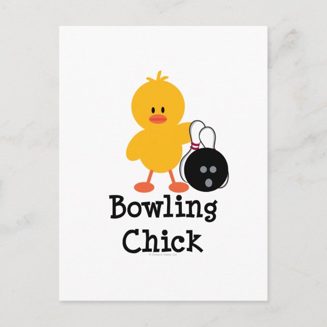 Tarjeta postal de Bowling Chick (Anverso)