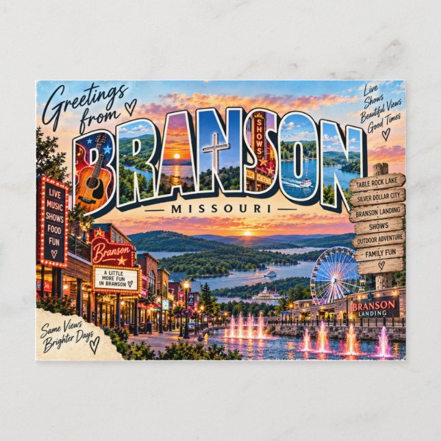 Tarjeta postal de Branson Missouri (Anverso)