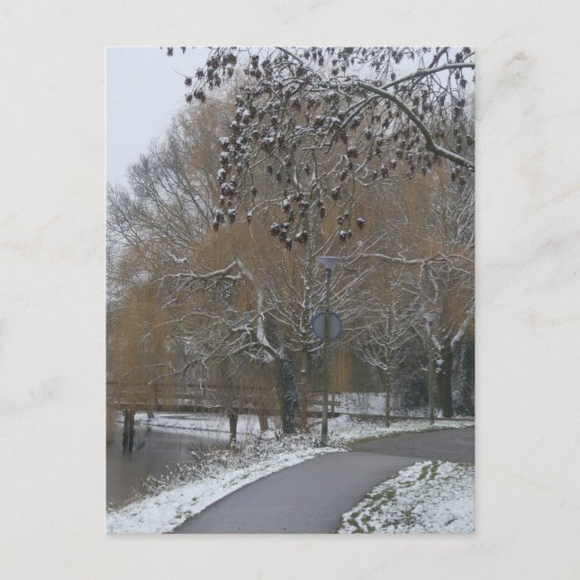 Tarjeta postal de bricolaje de paisaje invernal (Anverso)