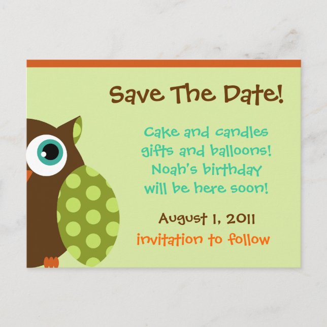 Tarjeta postal de búho (Anverso)