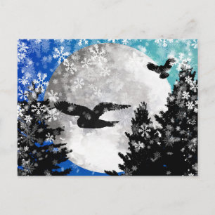 Tarjeta Postal de Búhos de Luna de Invierno Noch