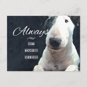 Tarjeta postal de Bull Terrier "Siempre a tu lado"