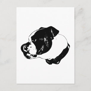 Tarjeta postal de bulldog de perfil