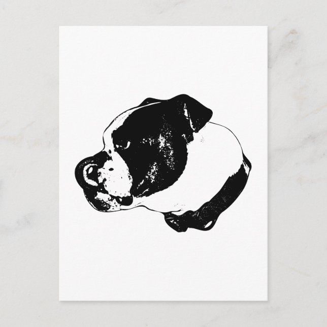 Tarjeta postal de bulldog de perfil (Anverso)