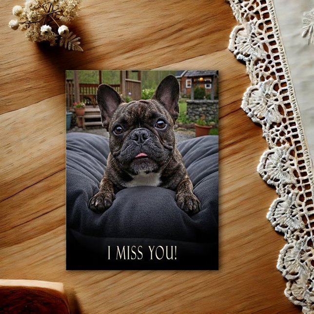Tarjeta postal de Bulldog Francés Te Echo de Menos (Subido por el creador)