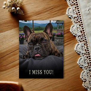 Tarjeta postal de Bulldog Francés Te Extraño