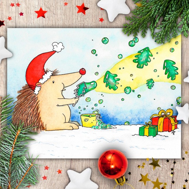 Tarjeta postal de Burbujas de Navidad de Nicole Ja (Subido por el creador)