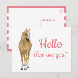 Tarjeta postal de caballo de acuarela occidental r