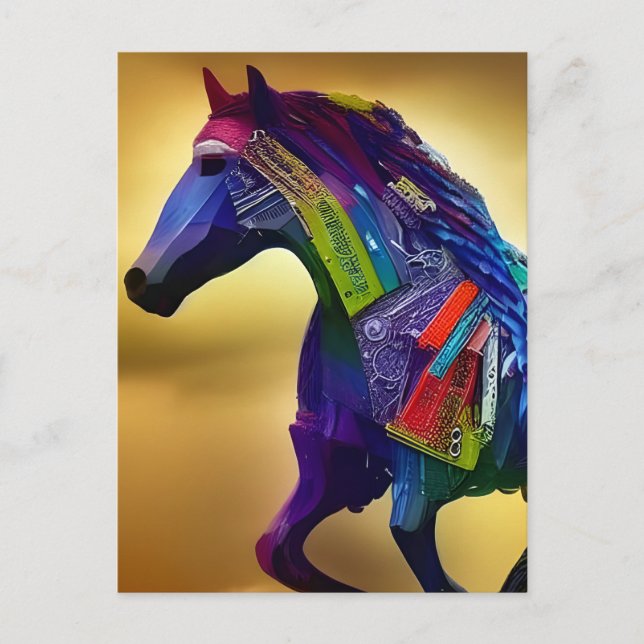 Tarjeta postal de caballo de medios mixtos (Anverso)