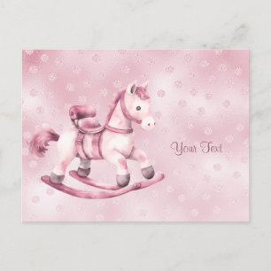 Tarjeta postal de caballo mecedor rosa