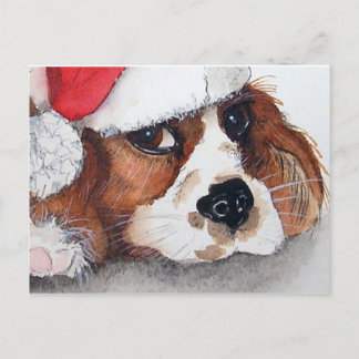 Tarjeta postal de cachorro de Navidad.