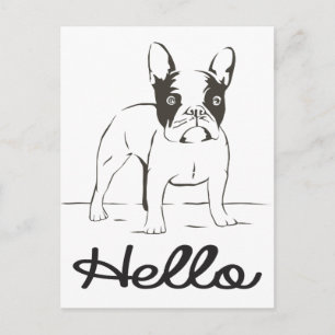 Tarjeta postal de cachorro de perro Bulldog Francé