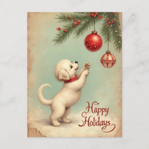Tarjeta Postal de Cachorro de Temporada de Cumplea
