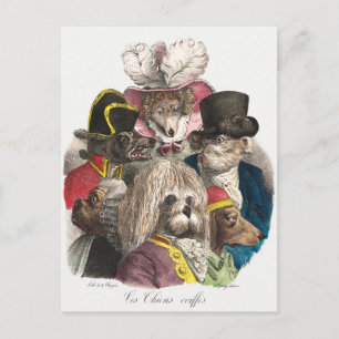 Tarjeta postal de cachorros vintage