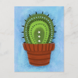 Tarjeta postal de cactus como planta de interior