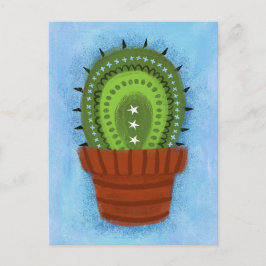 Tarjeta postal de cactus como planta de interior