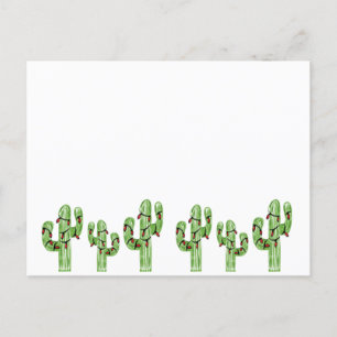 Tarjeta postal de cactus de Navidad
