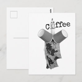 Tarjeta postal de Café gritando Pollo de Goma
