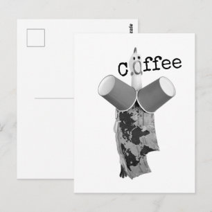 Tarjeta postal de Café gritando Pollo de Goma