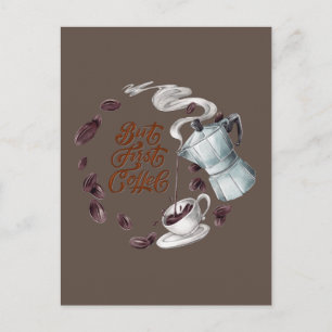 Tarjeta postal de café primero