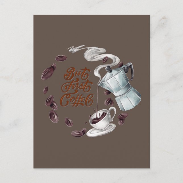 Tarjeta postal de café primero (Anverso)