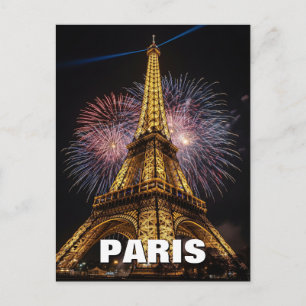 Tarjeta postal de cafés de la Torre Eiffel de Parí