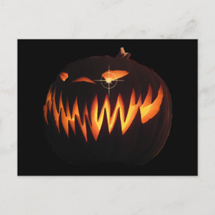 Tarjeta postal de calabaza asustada