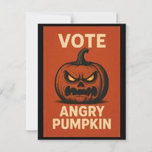 Tarjeta postal de calabaza enojada