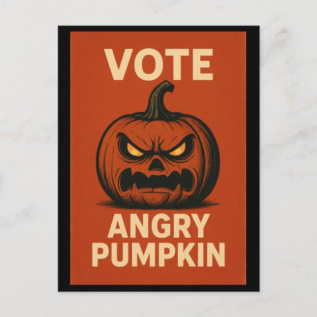 Tarjeta postal de calabaza enojada (Anverso)