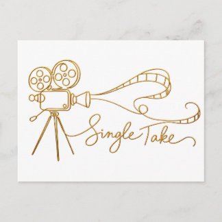 Tarjeta postal de cámara de cine de toma única