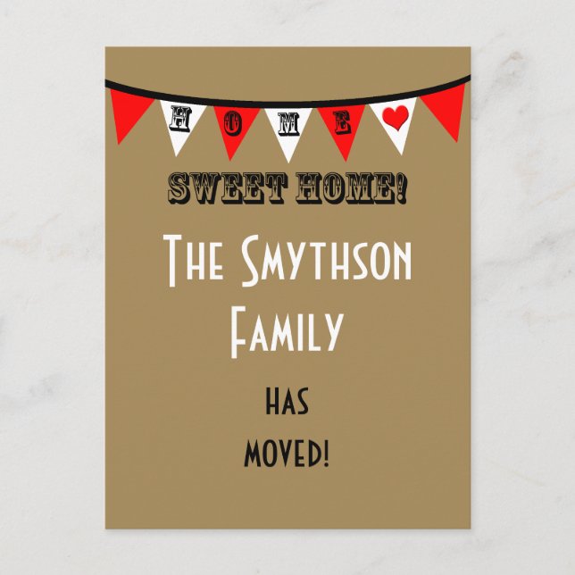Tarjeta Postal de Cambio de Dirección - Bunting (Anverso)