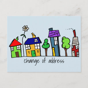 Tarjeta Postal de Cambio de Dirección de Casas