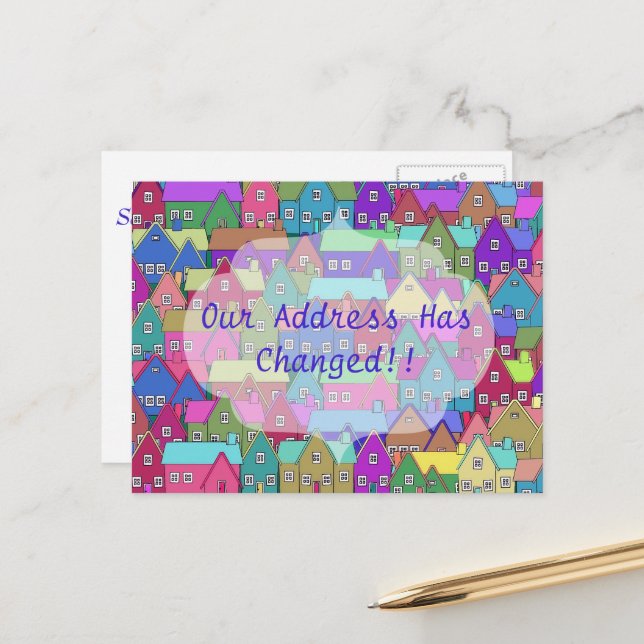 Tarjeta Postal de Cambio de Dirección de Casas Col (Anverso/Reverso In Situ)