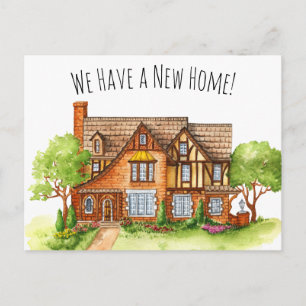 Tarjeta postal de cambio de dirección de cottage i