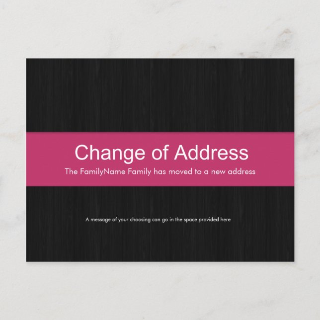 Tarjeta Postal de Cambio de Dirección de Madera Os (Anverso)