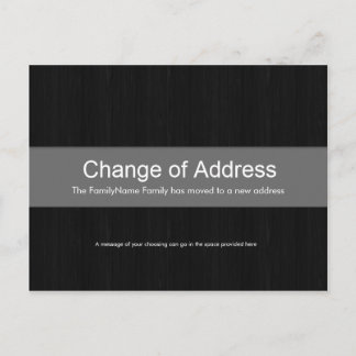 Tarjeta Postal de Cambio de Dirección de Madera Os