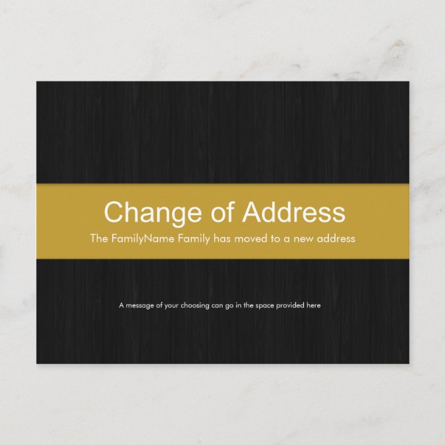 Tarjeta Postal de Cambio de Dirección de Madera Os (Anverso)